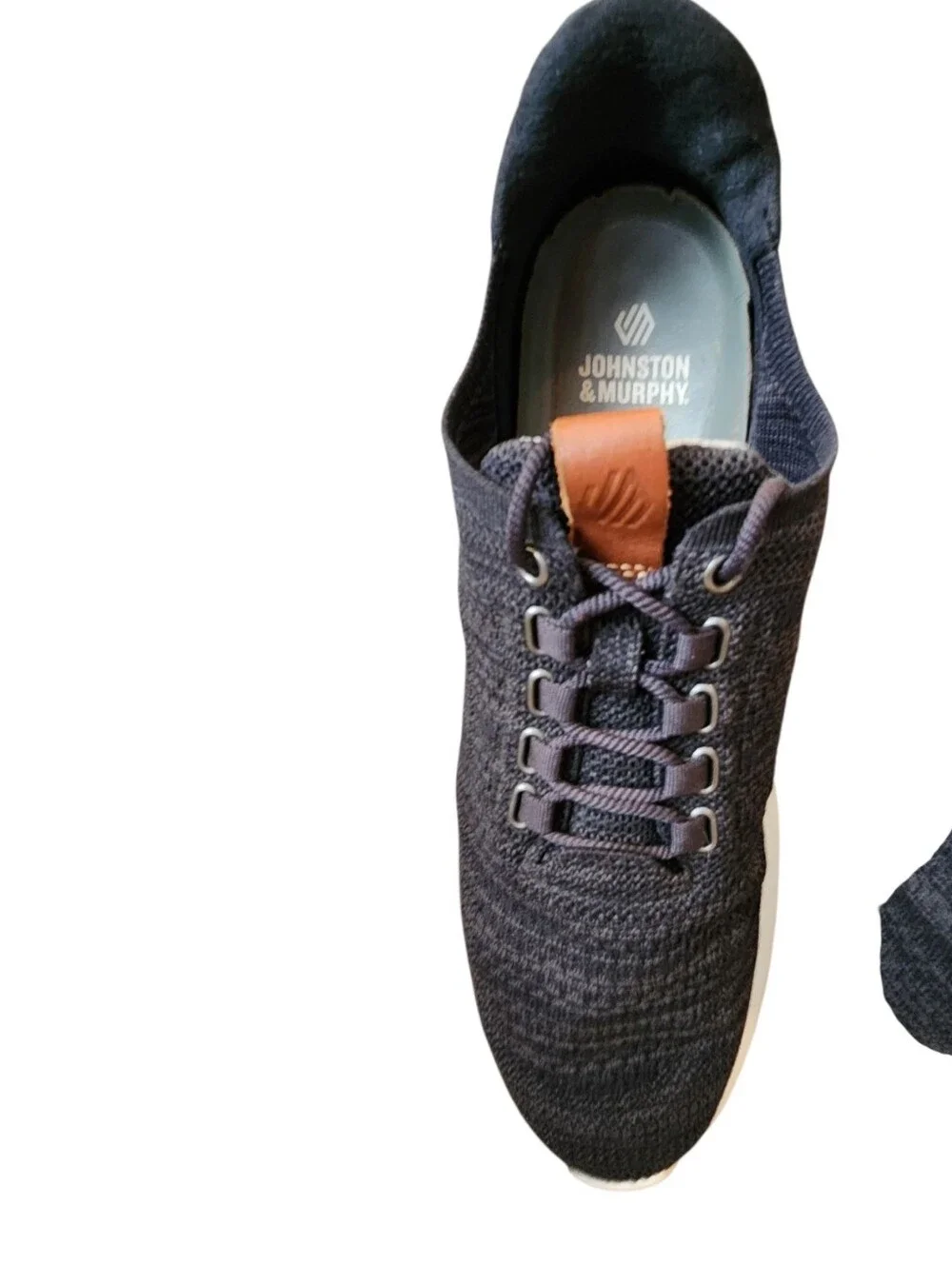 Johnston & Murphy Men's Amherst 2.0 Knit Plain Toe Sneakers Size 9.5 Navy/Brown